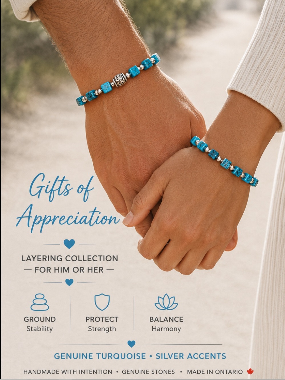 Genuine Turquoise Silver-Tone Bracelet - Blue